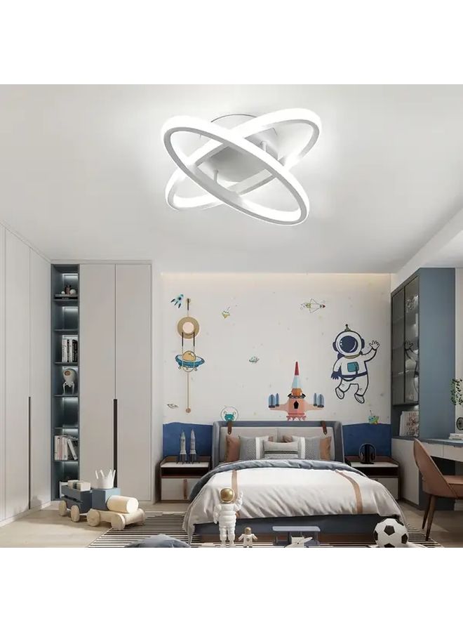 مصباح سقف حديث من نوع LED بلون أبيض بتصميم بيضاوي مزدوج وتركيب شبه مُدمج - Image 5
