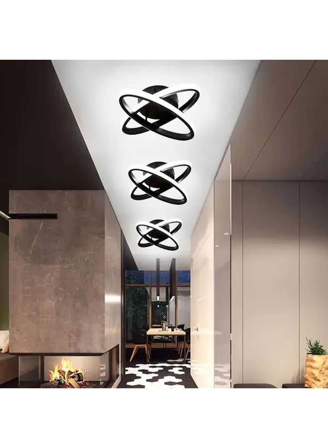 مصباح سقف حديث من نوع LED بلون أبيض بتصميم بيضاوي مزدوج وتركيب شبه مُدمج - Image 2