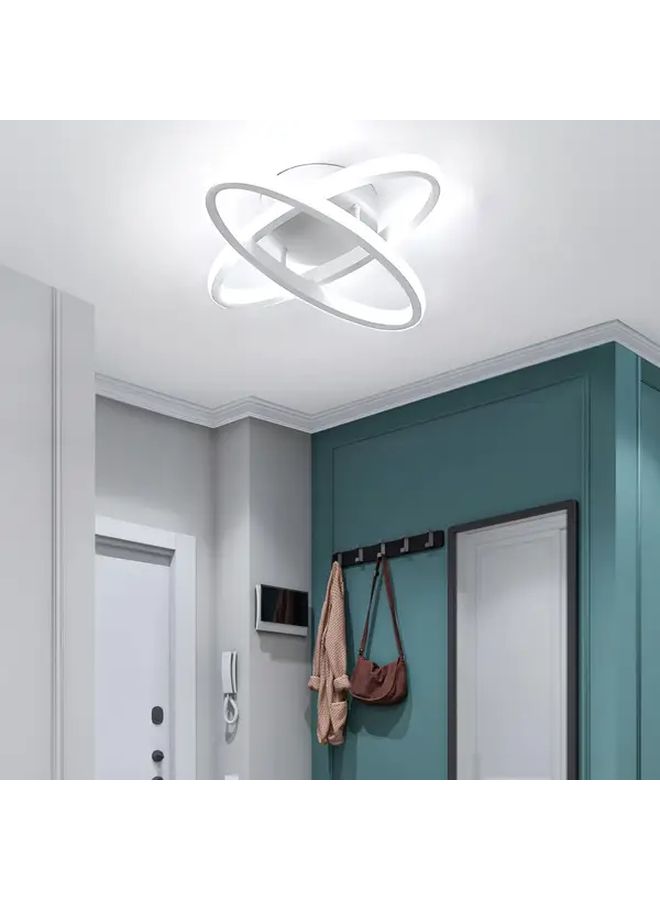 مصباح سقف حديث من نوع LED بلون أبيض بتصميم بيضاوي مزدوج وتركيب شبه مُدمج - Image 1