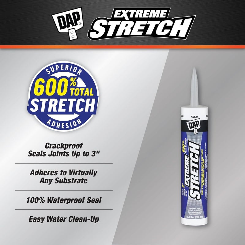 DAP Extreme Stretch Acrylic Urethane Sealant, Clear, 10.1 oz - Image 2