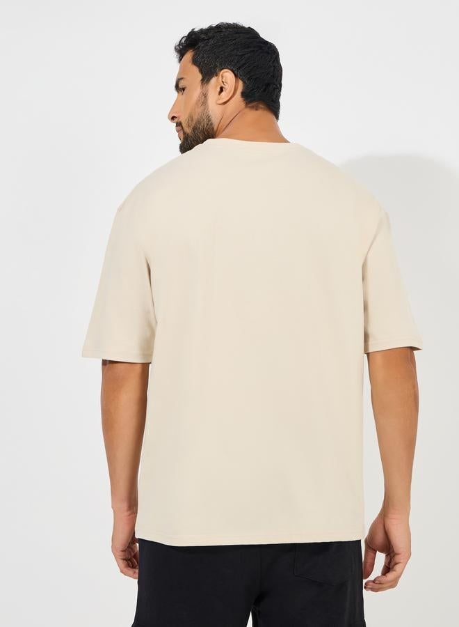 Styli Cut and Sew Oversized T-Shirt with Contrast Embroidery - Image 4