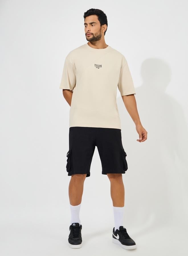 Styli Cut and Sew Oversized T-Shirt with Contrast Embroidery - Image 2