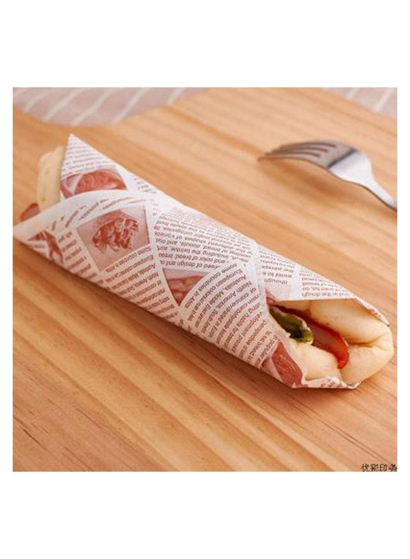 SYOSI 100 Pieces Sandwich Wrapper Waxed Baking Paper Disposable Greaseproof Greaseproof Paper Square Food Wrap Waxed Paper Food Tray Liner for Burger Cake Bread - Image 4