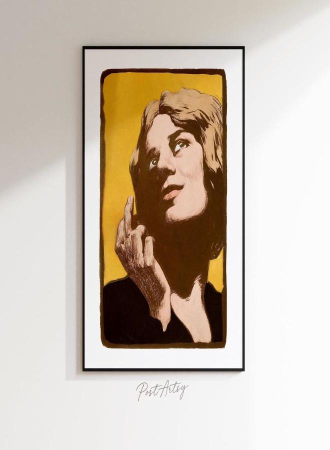 (Assembly frame) Woman Middle Finger Bathroom Print Retro Bathroom Art Color Pop Poster Wall Decor Funny Guest Restroom Humor Amusing Gift for Her Unframed