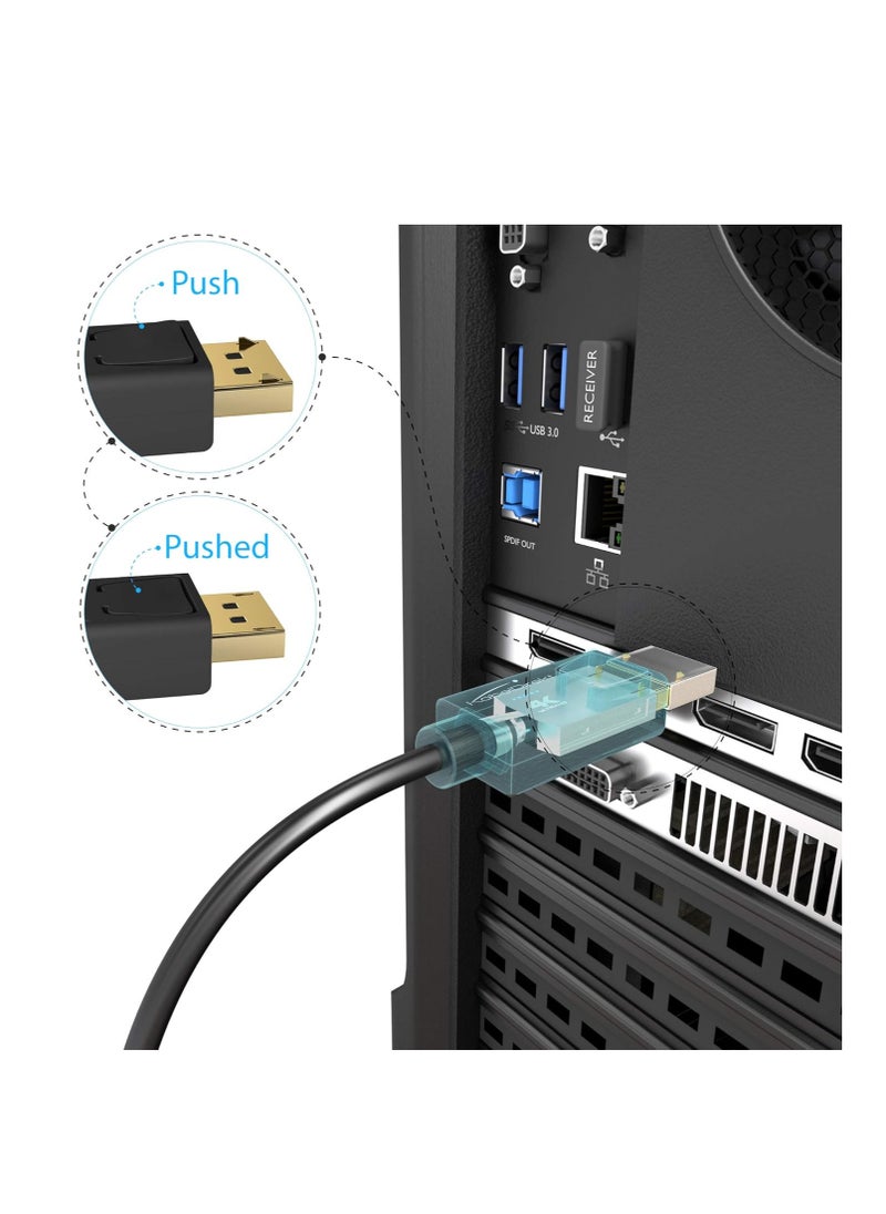 Mini DisplayPort Thunderbolt to HDMI Cable - 2m UHD 4K/60Hz v1.2 for PC Mac DP Connector with Shutter Black