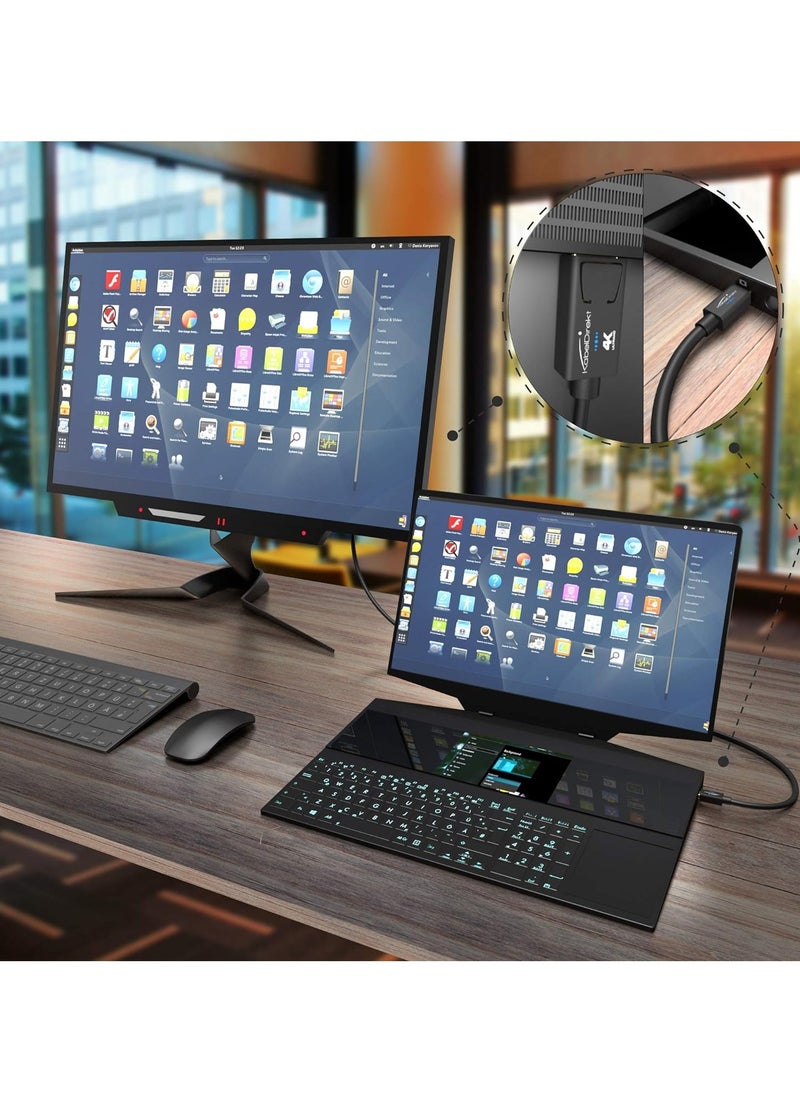 Mini DisplayPort Thunderbolt to HDMI Cable - 2m UHD 4K/60Hz v1.2 for PC Mac DP Connector with Shutter Black