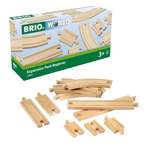 BRIO World Expansion Pack Beginner 11Piece Wooden Train Track Set Compatible with All Railway Sets FSCCertified Wooden Tracks Enhances Cognitive Skills Durable Safe Ages 3 Up - Image 1