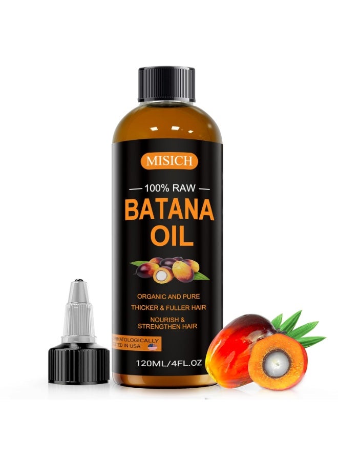 MISICH Dr Sebi Raw Batana Oil, 100% Natural Organic Hair Growth Oil for Men & Women, Sourced from Honduras, Pure, Unrefined, Enhances Thickness, Prevent Hair Loss 4 Oz - Image 1
