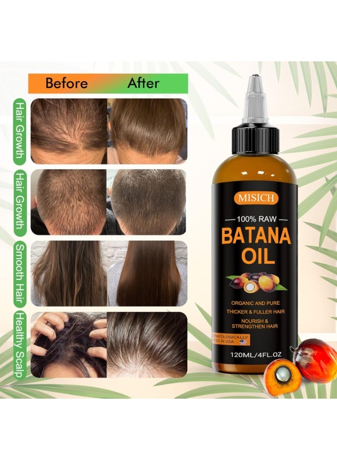 MISICH Dr Sebi Raw Batana Oil, 100% Natural Organic Hair Growth Oil for Men & Women, Sourced from Honduras, Pure, Unrefined, Enhances Thickness, Prevent Hair Loss 4 Oz - Image 4