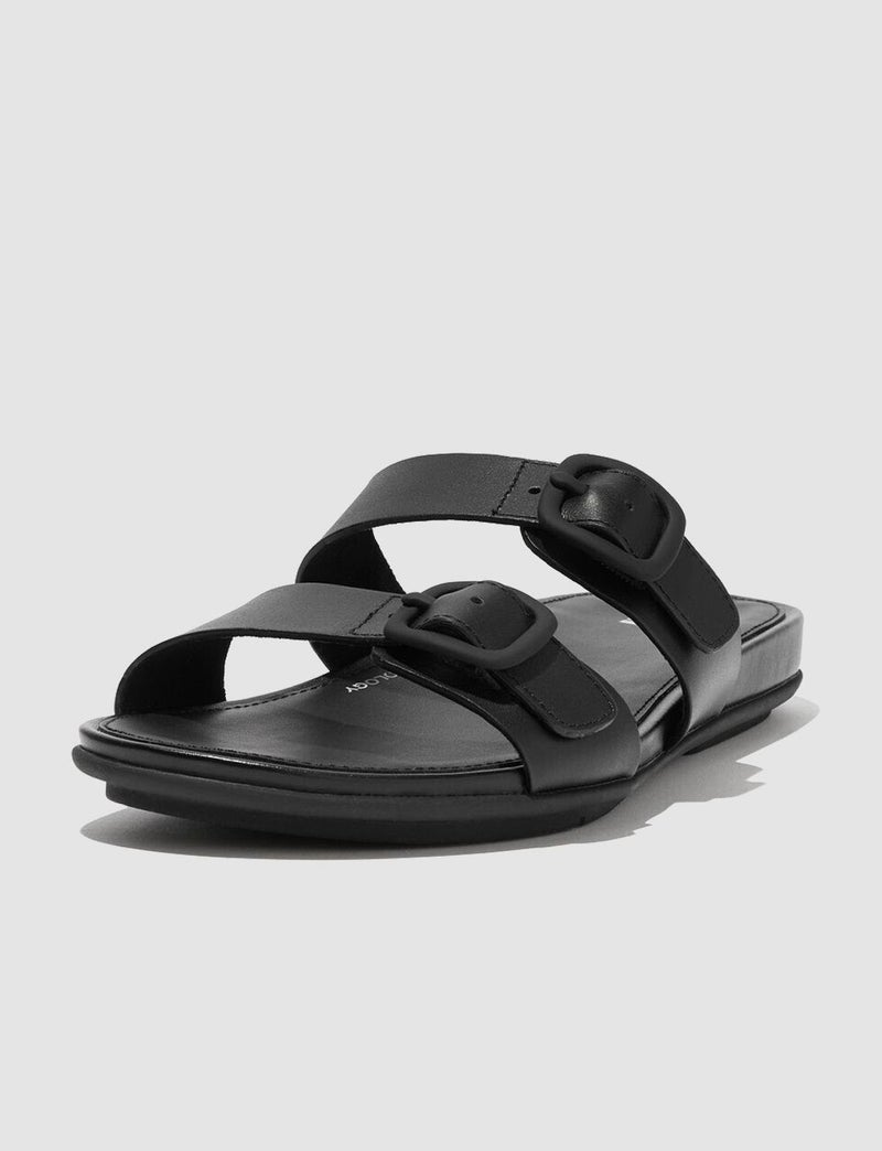 FitFlop Gracie Fv1 Double Buckle Black Women's Slippers - Image 4