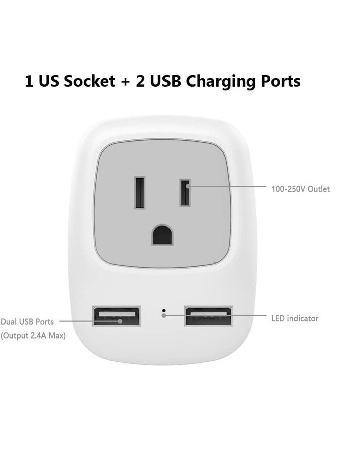 المملكة المتحدة أيرلندا هونج كونج محول الطاقة قابس السفر الدولي مع 2 USB نوع G محول منفذ محول شاحن للولايات المتحدة الأمريكية إلى إنجلترا البريطانية اسكتلندا الأيرلندية قطر لندن - Image 3