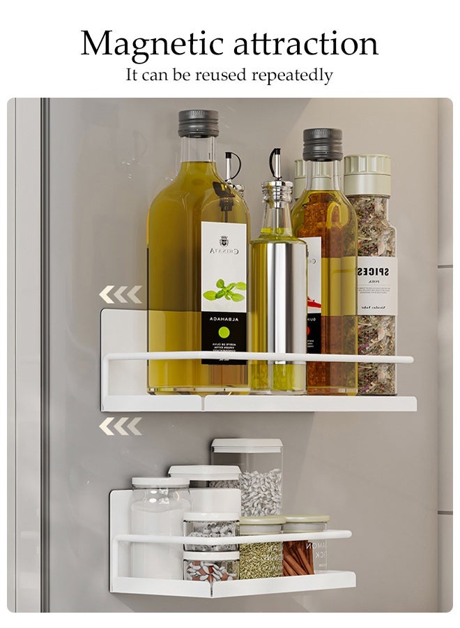 DUNISO Magnetic Spice Rack Wall Mounted Kitchen Spice Hanging Storage Shelves with Hooks Seasoning Organizer Storage Stand Spice Racks Multi-Purpose Suitable for Kitchens,Restaurants and Bars - Image 2
