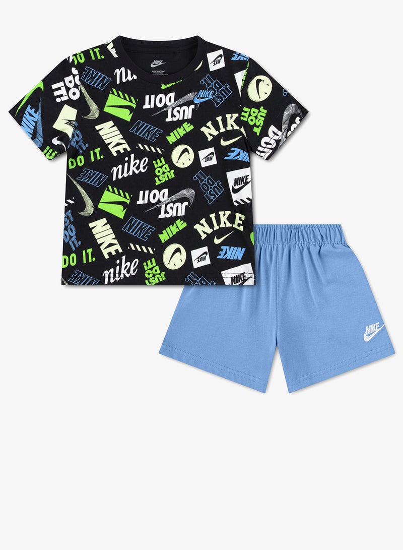 نايكي شورت جيرسي بطبعة كاملة للأطفال - Image 1