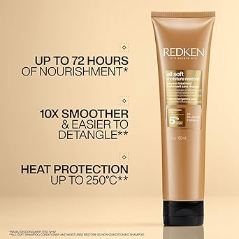 REDKEN ريدكن أول سوفت مرطب ترطيب مكثف للعناية بالشعر الجاف مع حمض الهيالورونيك يرطب ويضيف تعريفًا ولمعانًا 150 مل - Image 2
