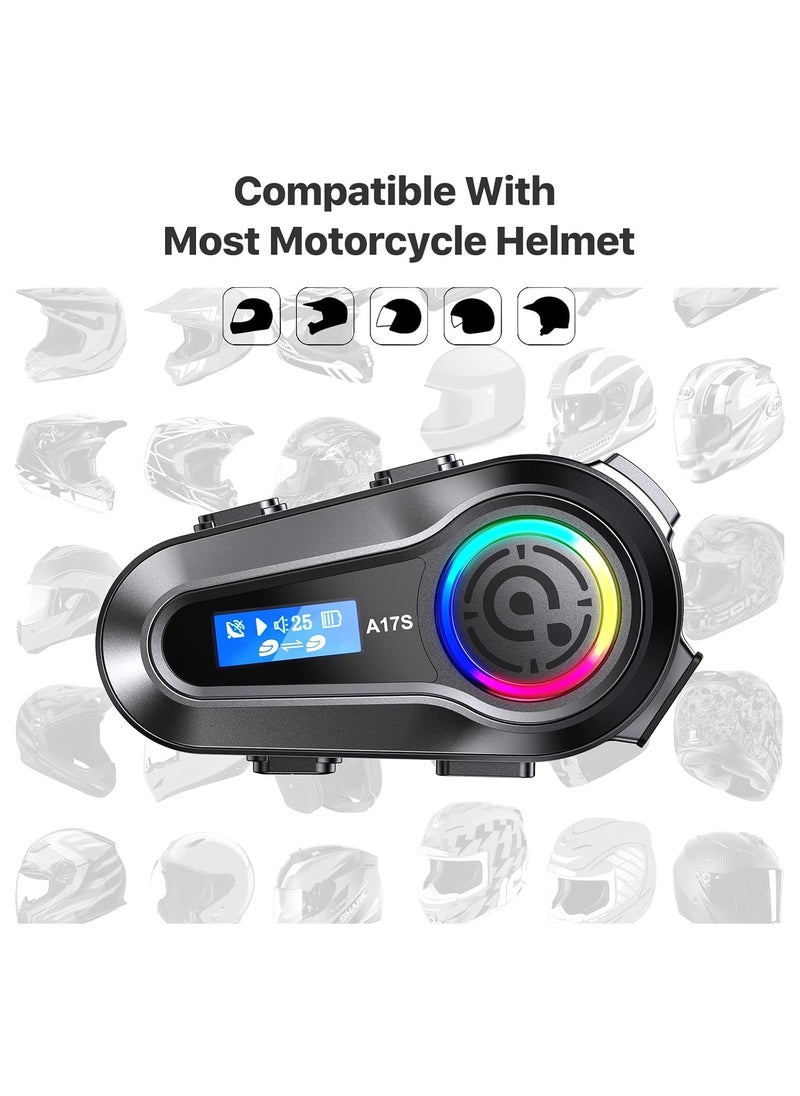 SYOSI - Motorcycle Helmet Bluetooth Headset, 2 Riders Intercom Headphone, Motorcycle Helmet Speakers, with Noise Cancellation & Music Sharing, for Motorcycling Riding Skiing Climbing, Intercom Headset - Image 1