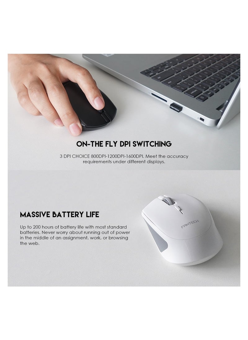 FANTECH W190 Silent Switch Ambidextrous Office Mint Mouse , Supports both Bluetooth & 2.4GHz wireless  - Image 4