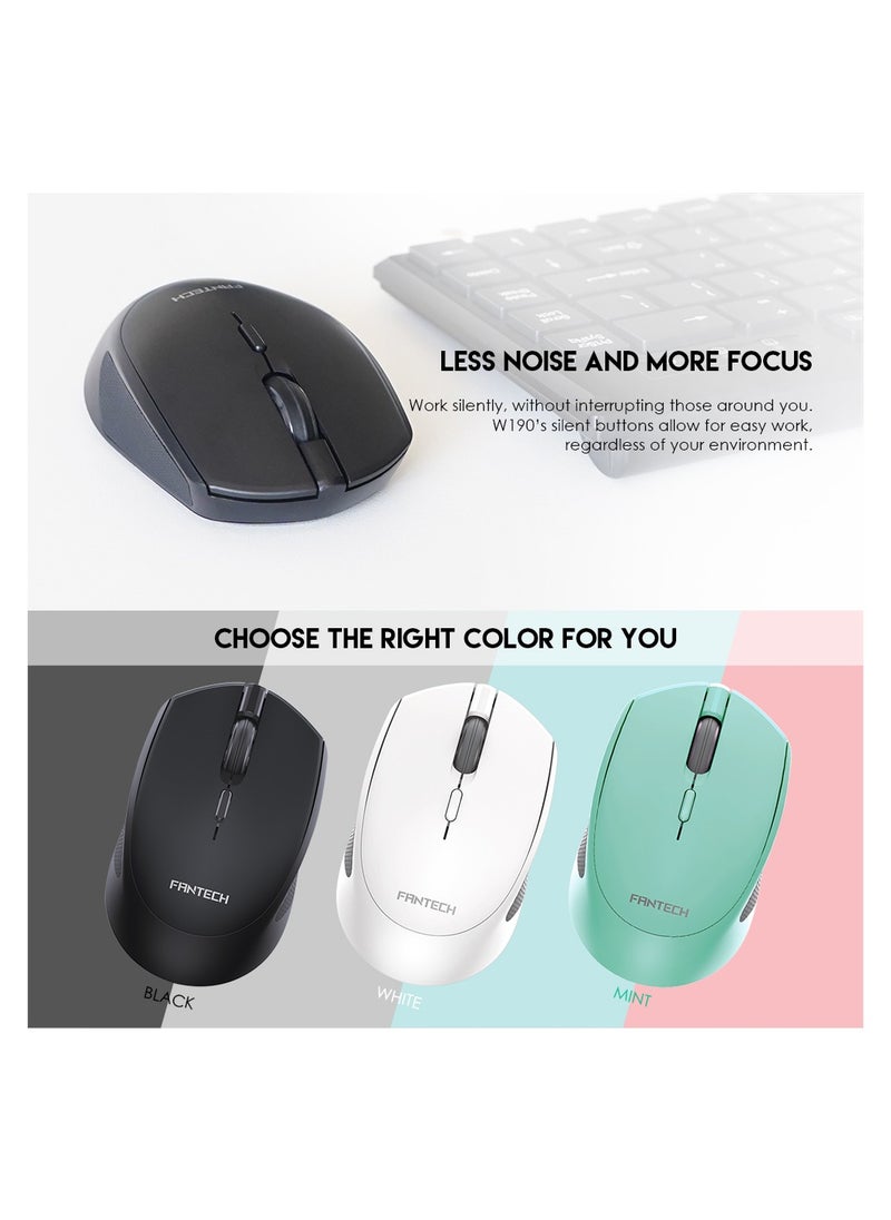FANTECH W190 Silent Switch Ambidextrous Office Mint Mouse , Supports both Bluetooth & 2.4GHz wireless  - Image 2