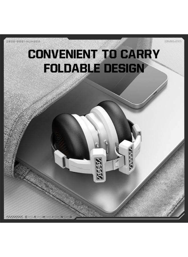 Onikuma GT803 Wireless Bluetooth Headset – Powerful Sound, 50H Battery, Clear Microphone – White - Image 5