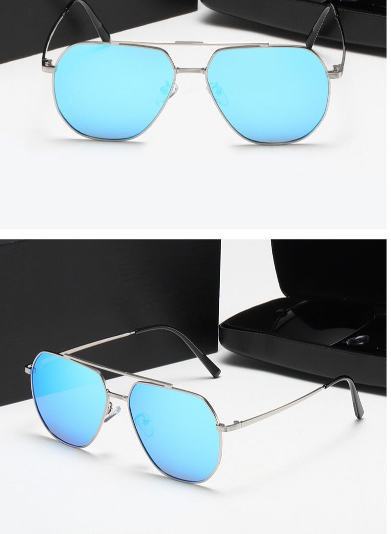 عام نظارات شمسية مستقطبة عصرية للرجال والنساء نظارات شمسية بيضاوية متعددة الأضلاع نظارات مضادة للأشعة فوق البنفسجية - Image 2