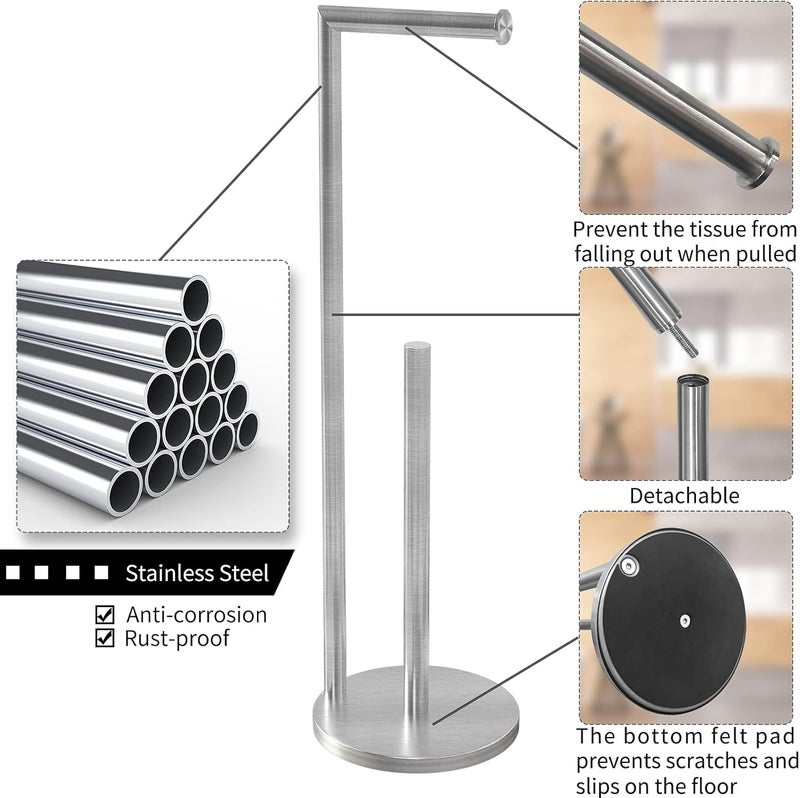 Topsky Free Standing Toilet Paper Holder Stand - Image 3