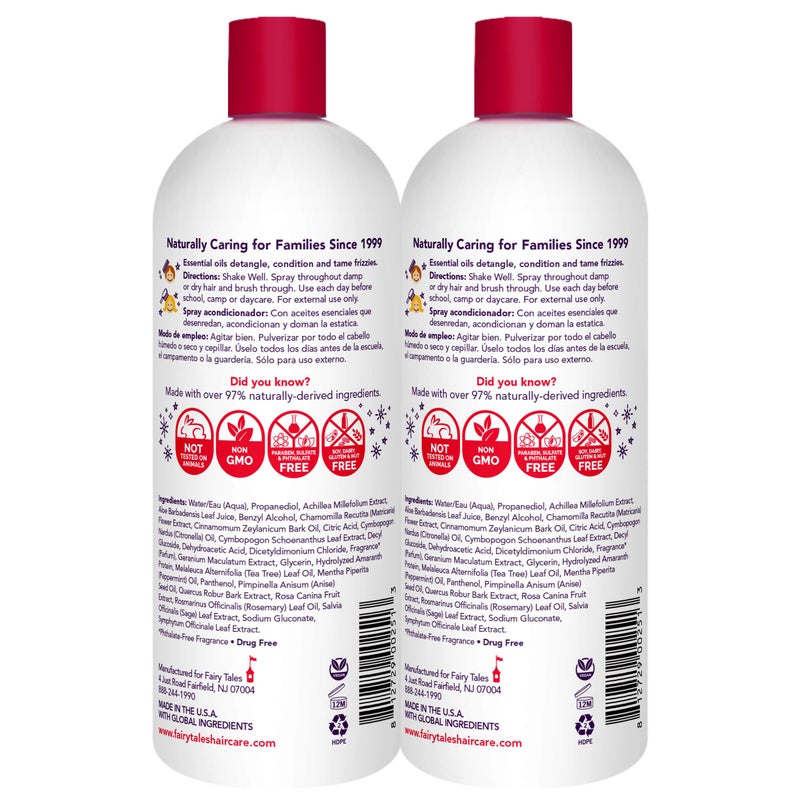 Fairy Tales Rosemary Repel Daily Kids Conditioning Spray REFILLâ€“ Kids Like the Smell, Lice Do Not, 32 fl oz. (Pack of 2) - Image 2