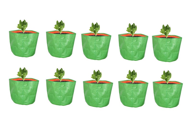 Coir garden Terrace Gardening HDPE Grow Bags for Vegetable Plants and Gardening (9" x 9" inches) (22x22cm)(Pack of 10) - Image 1