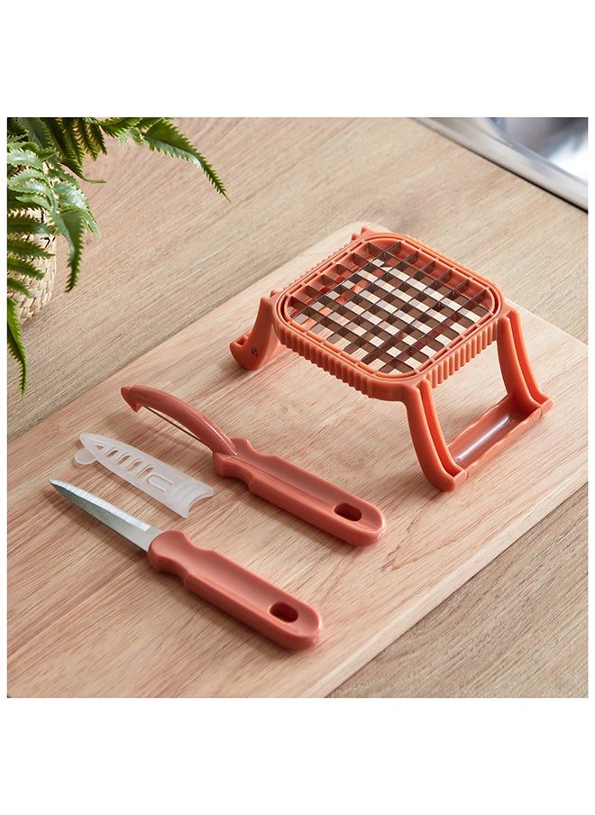 Home Box - خلاط بطاطس سهل الشيف 3 في 1 أداة قطع البطاطس مع مقشرة وسكين 21.5 × 3 × 2 سم - Image 1