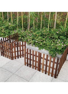 LINGWEI LINGWEI Wooden Garden Fence Garden Edging Border Wooden Picket Fence Animal Barrier  - Image 2