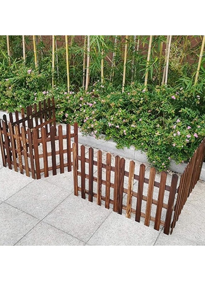 LINGWEI LINGWEI Wooden Garden Fence Garden Edging Border Wooden Picket Fence Animal Barrier  - Image 2