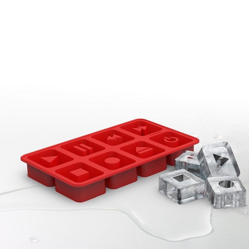 CONNECTWIDE CONNECTWIDE� Music Inspired Whiskey Silicone Ice Tray Cube Mold- Cake, Chocolate, Smart Cooking tool etc., The Chillers Silicone Ice Cubes Mold / Ice Cubes Tray. The Chillers. Unusual Music Inspired Whiskey Ice Tray (8 cubes per tray) Red Color.  - Image 1