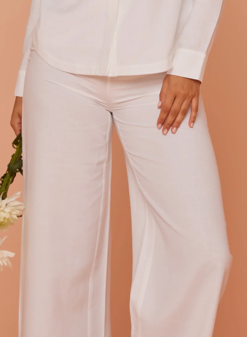 Ashita Fernandes High-Waisted Wide-Leg Ankle Pants