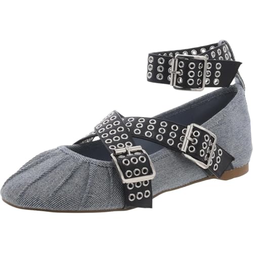 Steve Madden Womens Bryar Ballet Flat Denim Multi 6 - Image 1