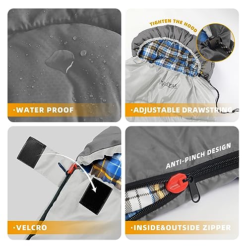 Kanyak Camping Sleeping Bag, 32℉ Sleeping Bags for Adults Kids Teens Cold Weather Warm Sleeping Bag Winter for 3-4 Season Camping, Camping Gear Equipment, Traveling, and Outdoors - Image 3