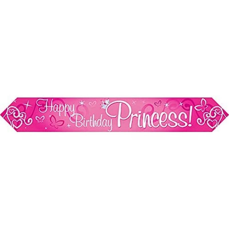 OakTree 9ft Banner Happy Birthday Princess Holographic