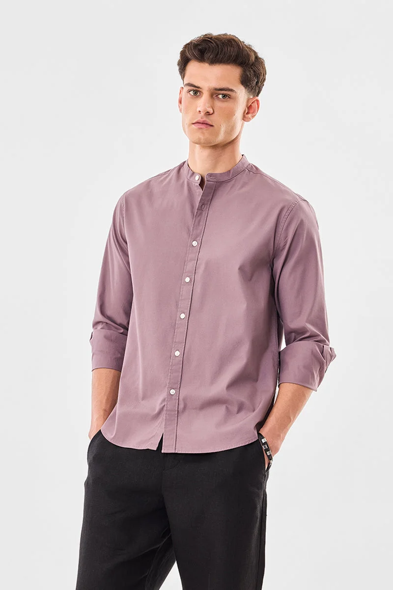 SNITCH Regular Fit Chinese Collar Oxford Shirt