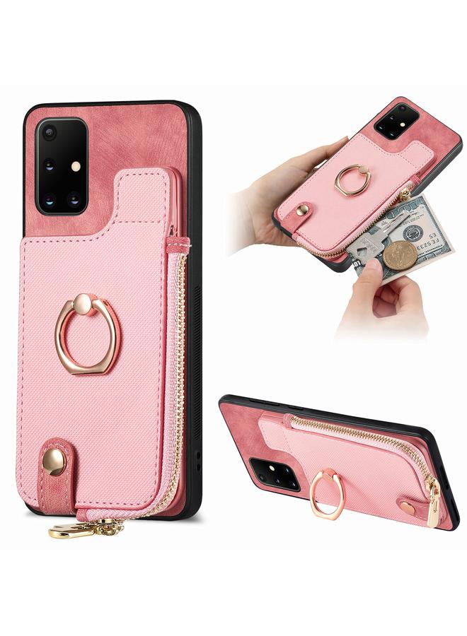 S-TOP Case For Samsung Galaxy A51 5G Cross Leather Ring Vertical Zipper Wallet Back Phone Case - Image 1