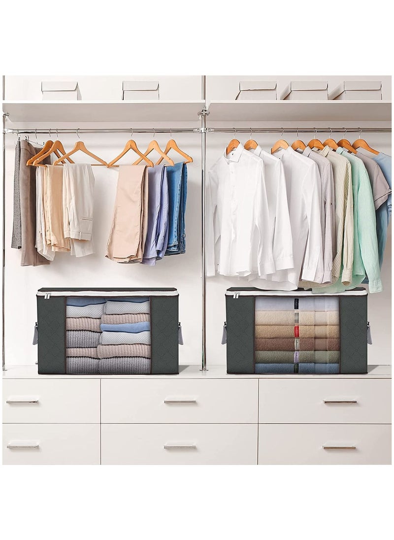 SKY-TOUCH - 3 Pieces Large Capacity Sized Bags Clothes Storage Organizers Foldable, durable, and space-saving with See-Through Window and Carry Handles - Image 1