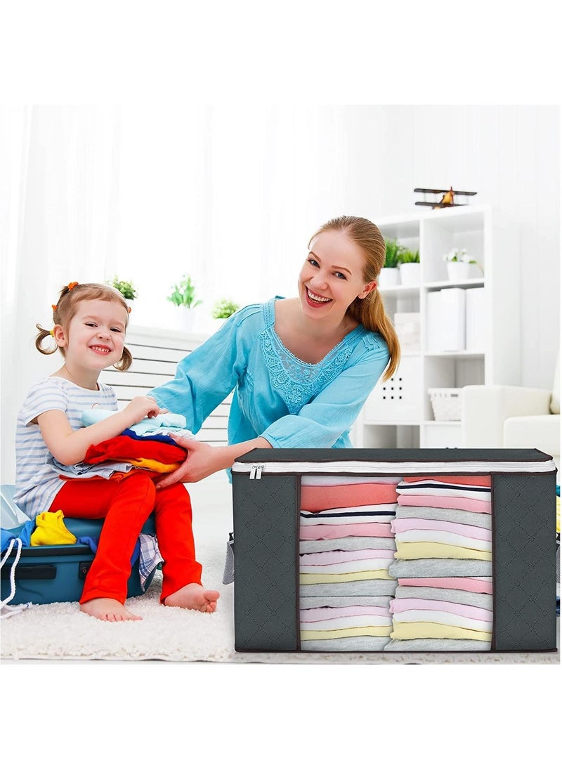 SKY-TOUCH - 3 Pieces Large Capacity Sized Bags Clothes Storage Organizers Foldable, durable, and space-saving with See-Through Window and Carry Handles - Image 1