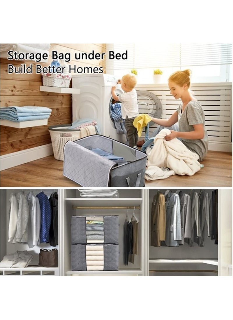 SKY-TOUCH - 3 Pieces Large Capacity Sized Bags Clothes Storage Organizers Foldable, durable, and space-saving with See-Through Window and Carry Handles - Image 1