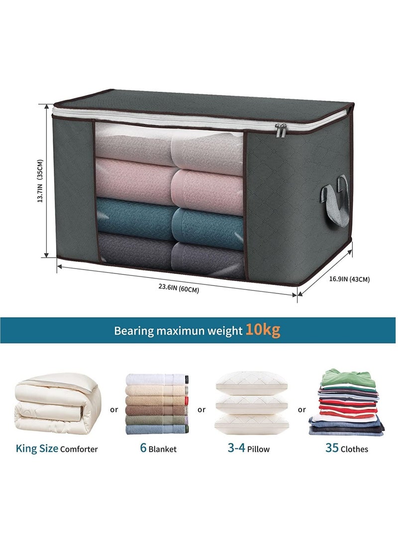 SKY-TOUCH - 3 Pieces Large Capacity Sized Bags Clothes Storage Organizers Foldable, durable, and space-saving with See-Through Window and Carry Handles - Image 1