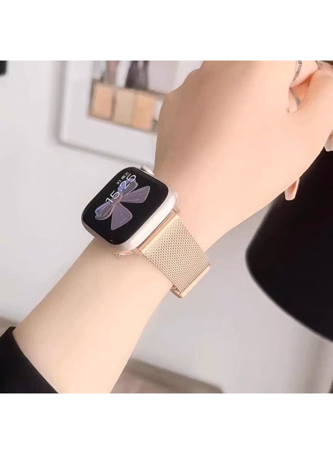 Watch Band Compatible for Apple Watch Series Band 42mm 44mm 45mm 46mm 49mm women, Genuine Leather Double Tour Designed Slim Replacement Strap for iWatch Series10 9 8 7 6 SE - Image 4