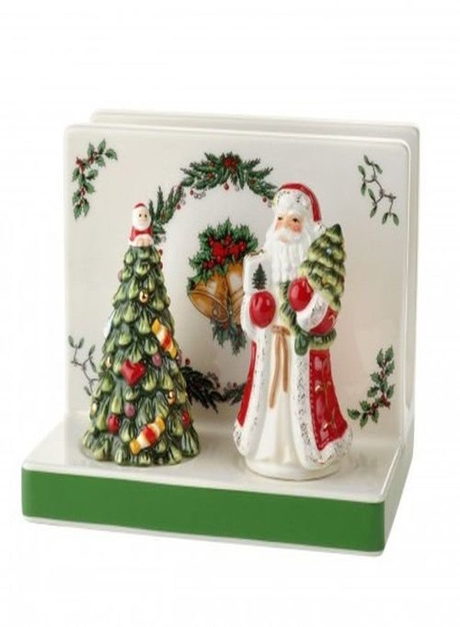 Spode Christmas Tree 3-Piece Hostess Set - Napkin Holder, Salt Shaker & Pepper Shaker (Santa & Tree Figural) - Festive Earthenware for Christmas, Holiday Entertaining - Decorative Gift Set - Image 4