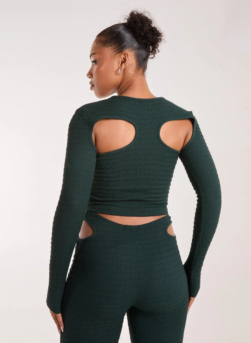 Pink Vanilla Popcorn Scoop Racer Long Sleeve Top