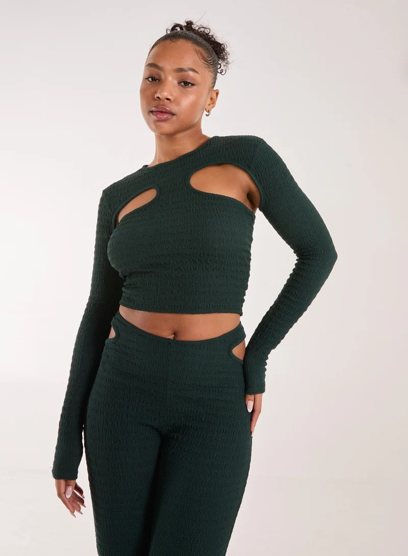 Pink Vanilla Popcorn Scoop Racer Long Sleeve Top