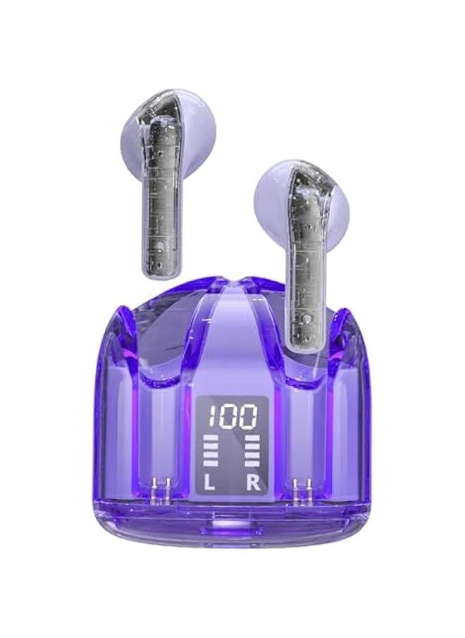 Generic - Purple True Wireless Earbuds Bluetooth Noise Cancelling Earbuds with Microphone Blue Tooth Ear Buds for Small Ears TWS Wireless Earphones Ear Buds in Ear Headphones for iPhone Android - Image 1