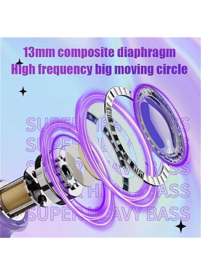 Generic - Purple True Wireless Earbuds Bluetooth Noise Cancelling Earbuds with Microphone Blue Tooth Ear Buds for Small Ears TWS Wireless Earphones Ear Buds in Ear Headphones for iPhone Android - Image 1