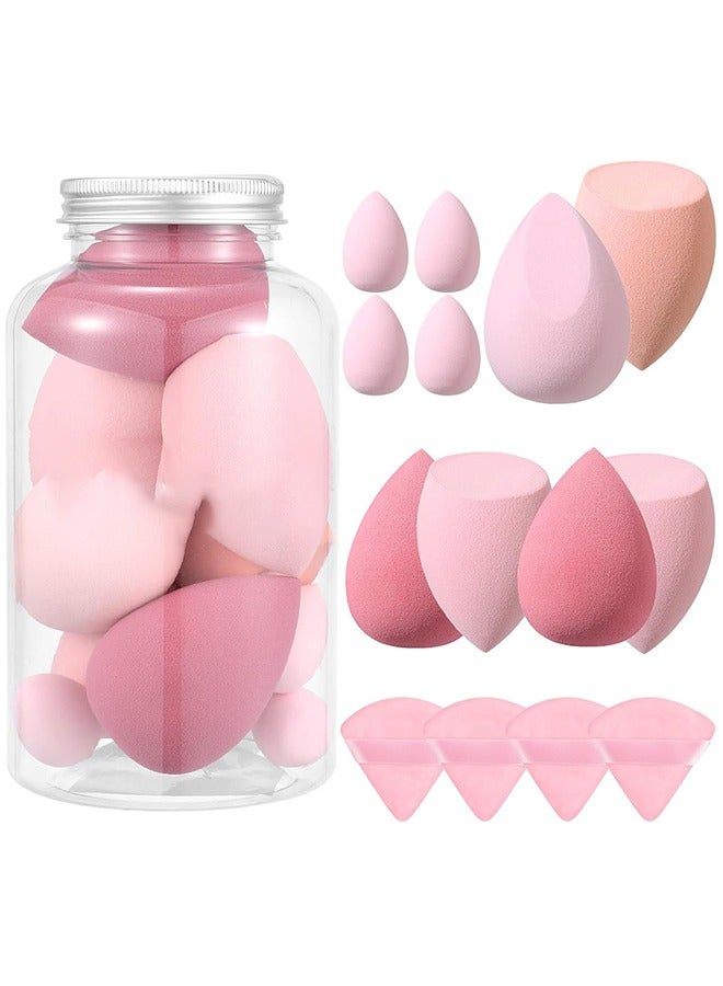 general 14 Pcs Makeup Sponge Set,Beauty Sponges Blender with 4 Pcs Powder Puff and 4 Pcs Mini Make up Sponges Valentine's Day,Mother's Day for Women Liquid,Foundation,Powder,Concealer,Cream Pink - Image 1