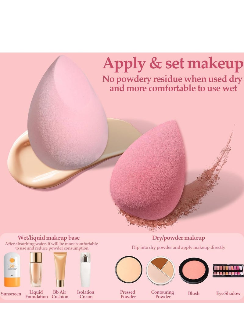 general 14 Pcs Makeup Sponge Set,Beauty Sponges Blender with 4 Pcs Powder Puff and 4 Pcs Mini Make up Sponges Valentine's Day,Mother's Day for Women Liquid,Foundation,Powder,Concealer,Cream Pink - Image 4