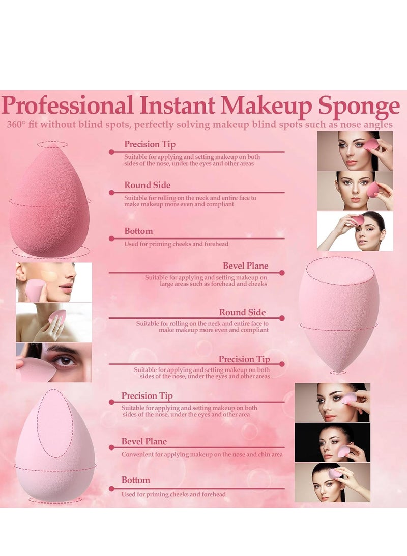 general 14 Pcs Makeup Sponge Set,Beauty Sponges Blender with 4 Pcs Powder Puff and 4 Pcs Mini Make up Sponges Valentine's Day,Mother's Day for Women Liquid,Foundation,Powder,Concealer,Cream Pink - Image 5