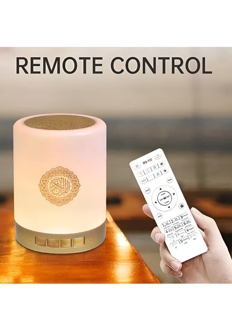 JAJEEK Quran Speaker SQ-112 - Bluetooth Quran Speaker with Smart Touch LED Lamp, Rechargeable, MP3/FM, 8GB TF Card, 18 Translations, Remote Control - Image 2